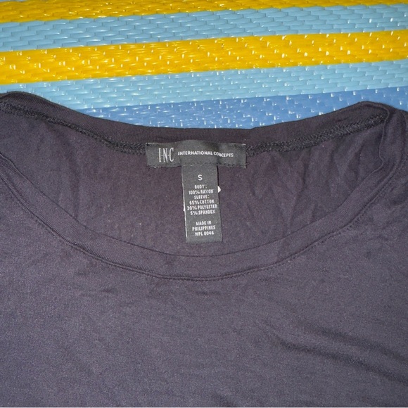 INC International Concepts Black Bell Long Sleeve Blouse Women’s Size Small - Picture 3 of 4